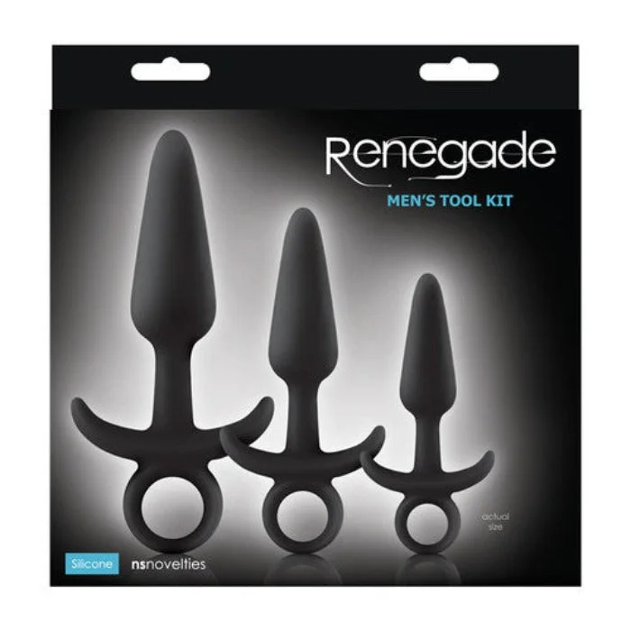 Anal toys with wet calm-Renegade Men's Tool Kit ''Anal Plug Set'' Black 3 Sizes