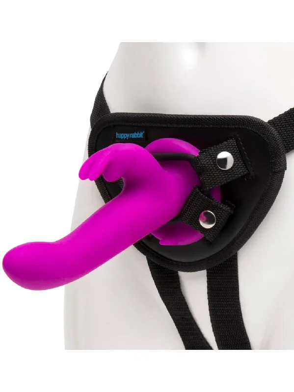 flexible silicone thick dildo-Lovehoney Happy Rabbit Vibrating Strap On Harness Set - Purple