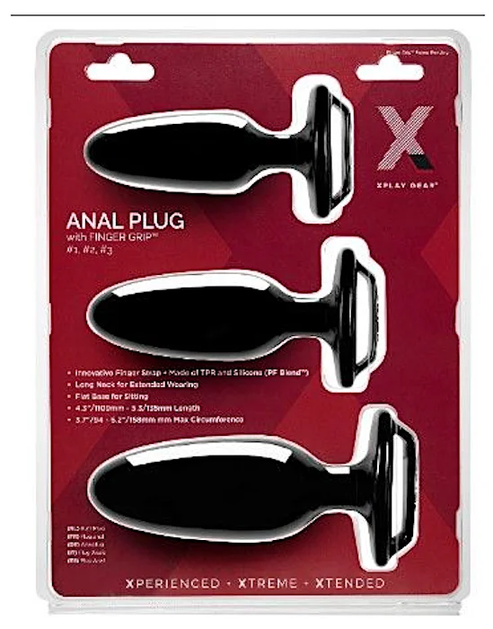 Anal toys with guarantee-Xplay ''Finger Grip'' Anal Plugs #1 #2 #3