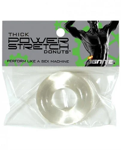 cock ring for muscle joy-Thick Power Stretch Donuts - Clear