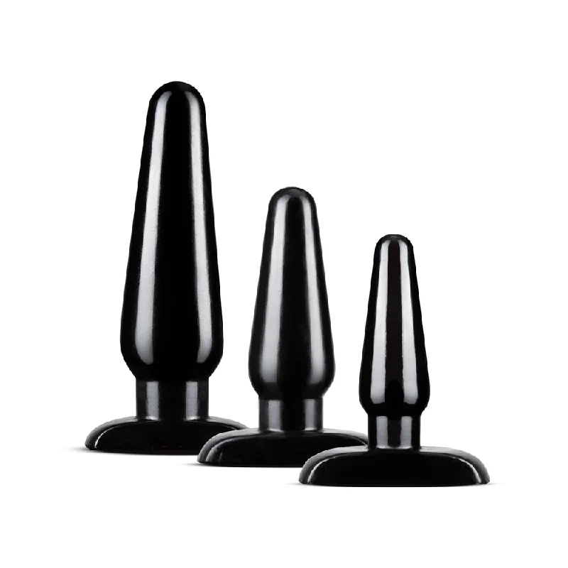 Anal toys with fit joy-Blush Anal Adventures Basic Plug Kit - Black