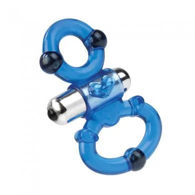 cock ring with gentle stretch-Magnetic Power Ring Dual Power Ring - Blue