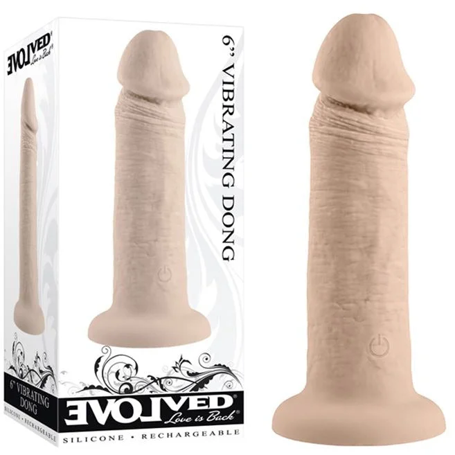 bumpy rubber curved dildo-Vibrating Realistic Dildo 6" by Evolved