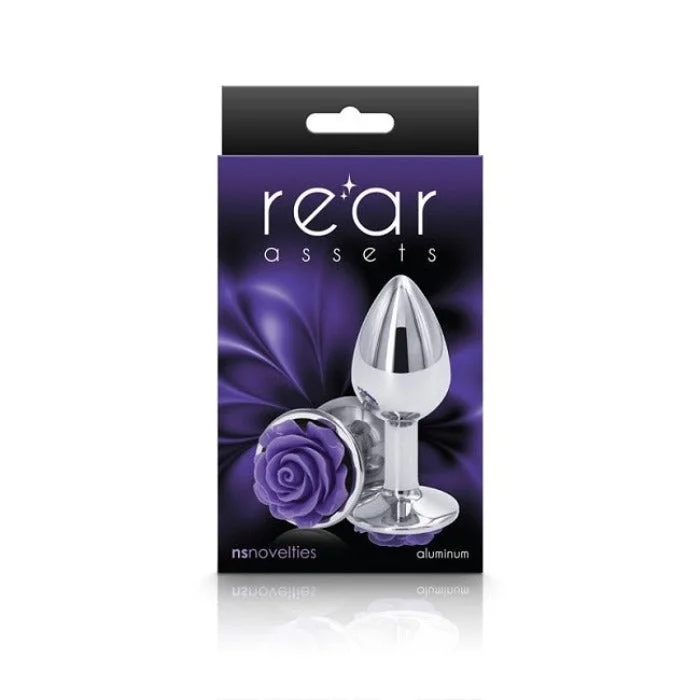 Anal toys with neat joy-Rear Assets ''Rose'' Small Plug Purple/Silver