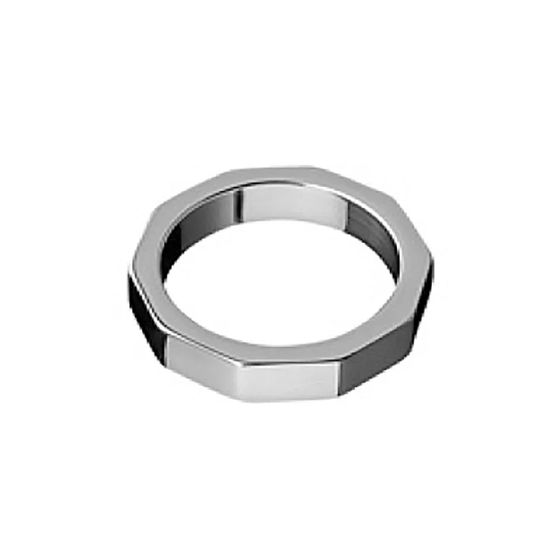 cock ring for entry fun-Shots Steel Nut Cockring 4.5cm Silver