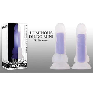 thick rubber silver dildo-Luminous Dildo Mini 5.5" by Evolved