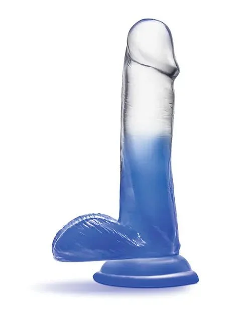 thick glass glossy dildo-Blush B Yours 6" Stella Blue Realistic Dildo