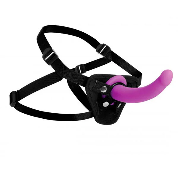 vibrating rubber red dildo-Navigator U Strap On GSpot Dildo and Harness