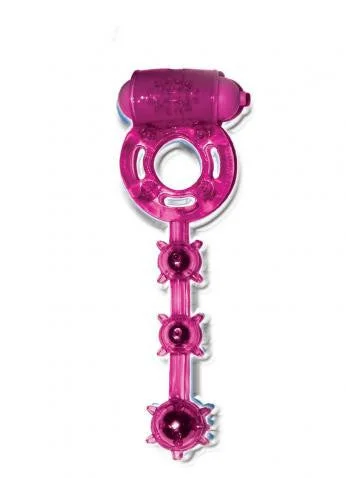 cock ring for steady play-Pleasure Balls - Vibrating Cock Ring With Stimulation Balls - Magenta