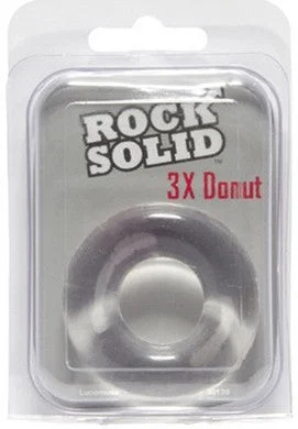 cock ring with safe play-Rock Solid 3x Donut Ring -  Clear