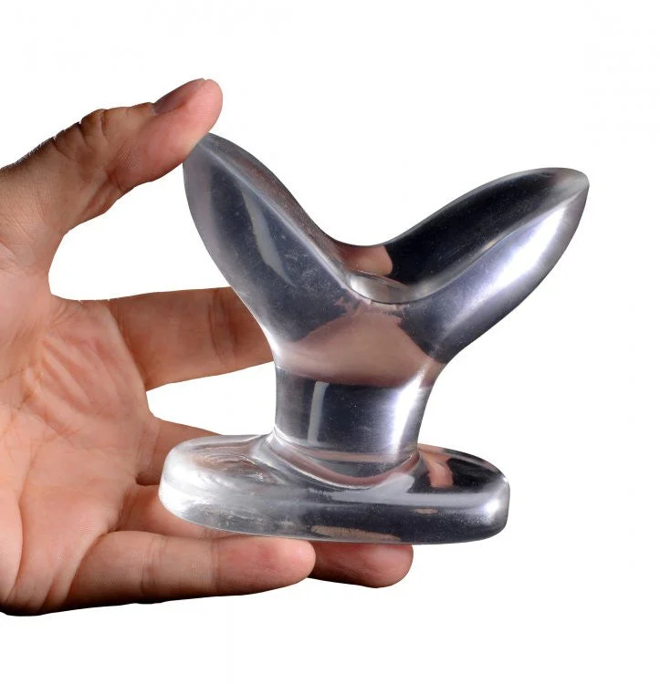 Anal toys with soft buzz-Master Series Anchored Clear Anal Plug