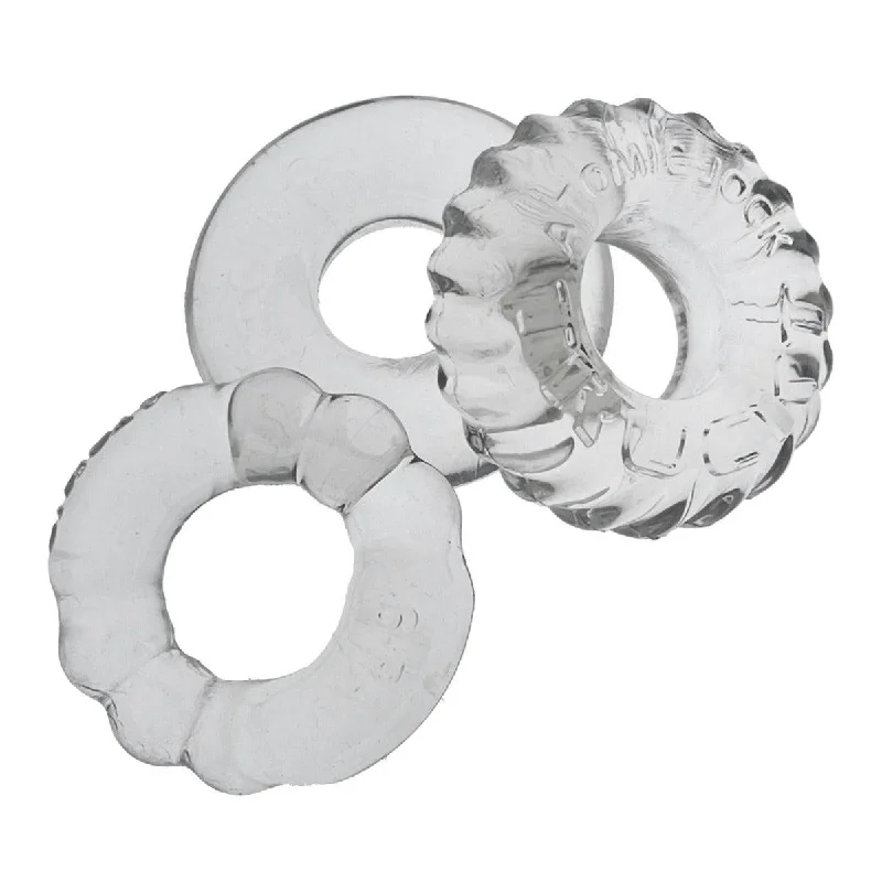 cock ring for core fitness-Oxballs Bonemaker 3-Pack Boner Cockring Kit Clear