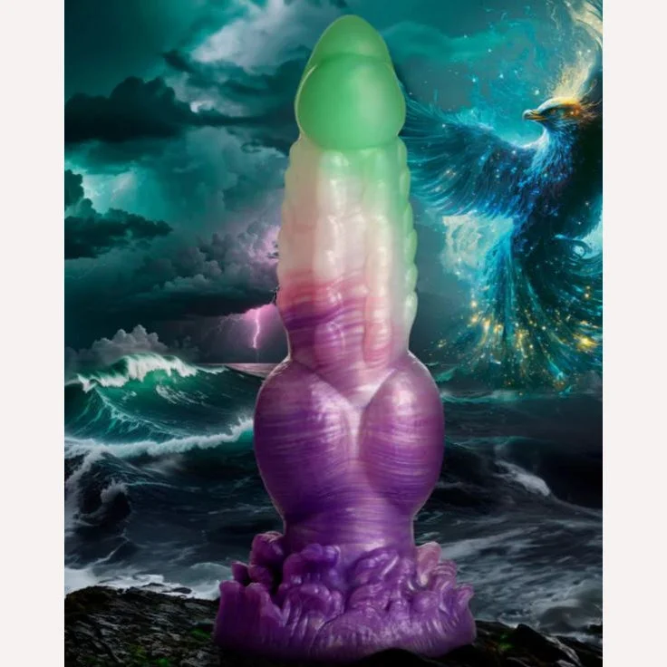 thin glass fantasy dildo-Creature Cocks Aqua Phoenix Silicone Dildo