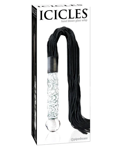 lifelike rubber red dildo-Icicles No. 38 Hand Blown Glass Handled Whip - Clear