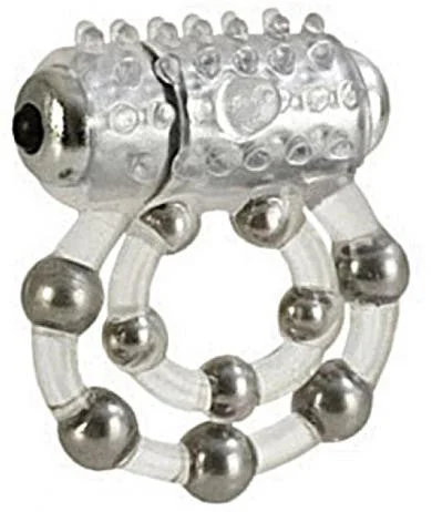 cock ring for starter vibes-Maximus Enhancement Ring 10 Stroker Beads - Clear