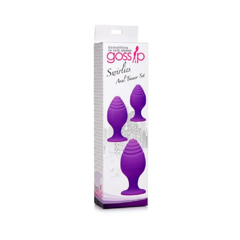 Anal toys with fine joy-Gossip Swirlies Anal Plug Trio Set Silicone Violet