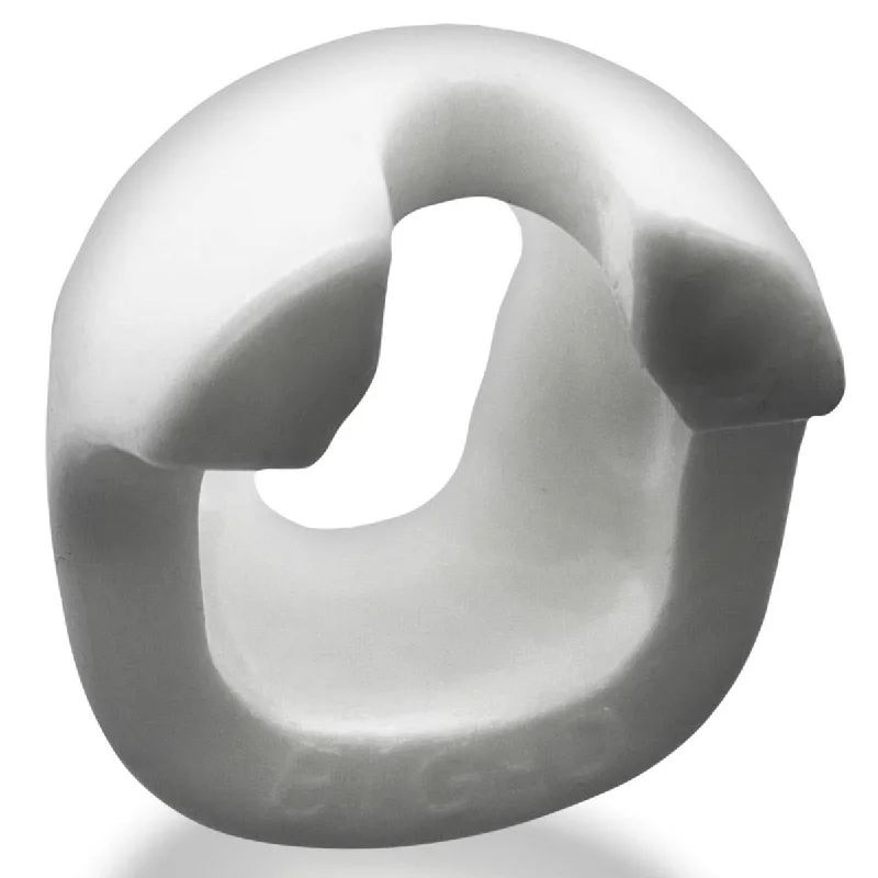 cock ring with smooth ridges-Oxballs Big-D Shaft Grip Cockring White