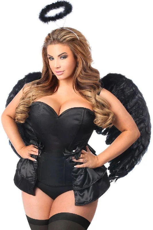 corset with stretch fabric-Lavish 4 PC Angel of Darkness Corset Costume