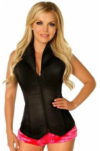 corset dress for team event-Lavish Satin Vest Style Corset 3X-6X