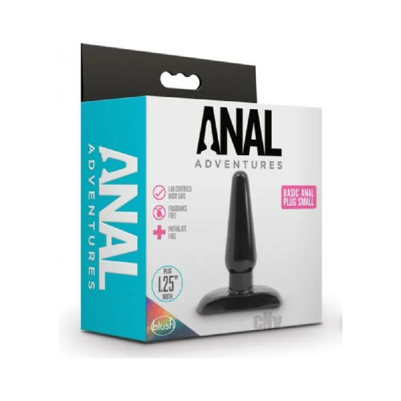 Anal toys for close joy-Blush Anal Adventures Basic Anal Plug - Small Black