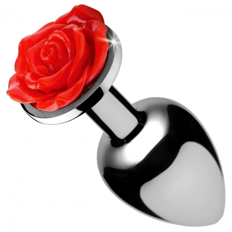 Anal toys with light frame-Red Rose Anal Plug