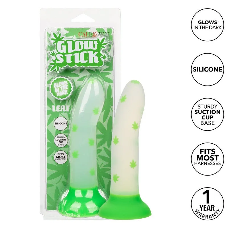 lifelike glass thin dildo-Glow Stick Leaf Dildo 6" by Cal Exotics