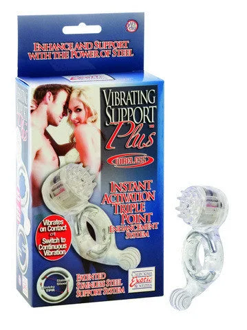 cock ring with hypoallergenic materials-Vibrating Support Plus Instant Activation Triple Point Enhancement System