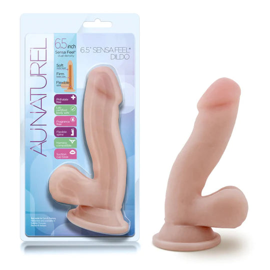 smooth silicone blue dildo-Au Naturel Sensa Dildo 6.5" by Blush