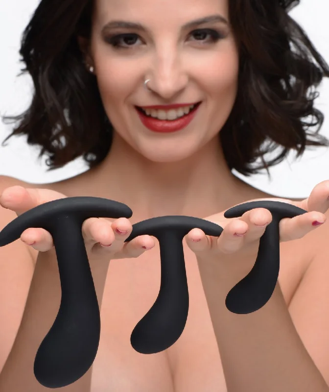 Anal toys with beat settings-Dark Delights 3 Piece Curved Anal Trainer Set