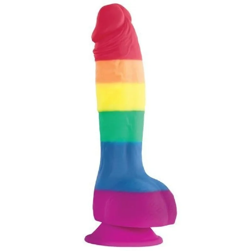 smooth silicone curved dildo-Colours Pride Edition 6in Dildo Rainbow