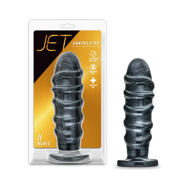 Anal toys with luxe coat-Blush Jet Annihilator 11 in. Anal Plug Carbon Metallic Black