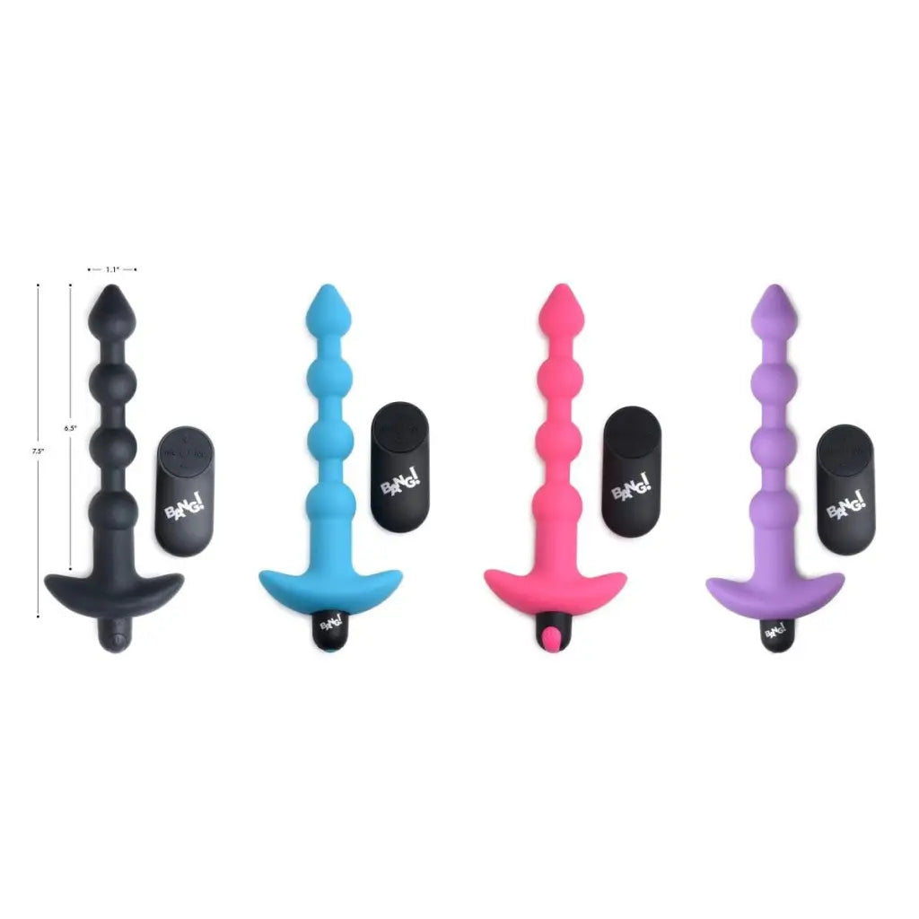 Anal toys for pro thrill-BANG! 28X Remote Control Vibrating Silicone Anal Beads