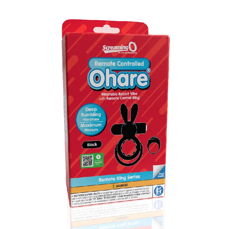 cock ring for first joy-Screaming O Remote Controlled Ohare Vibrating Ring - Black