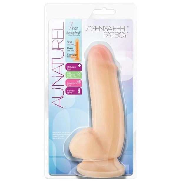 large silicone orange dildo-Blush Au Naturel 7" Fat Boy - Beige