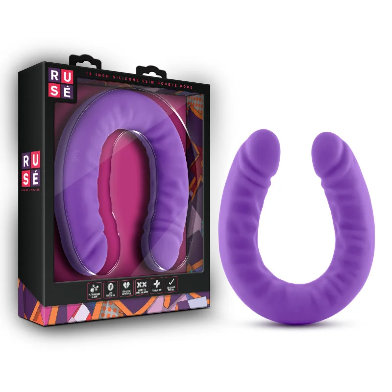 veined silicone yellow dildo-Blush Ruse 18-Inch G-Spot Purple Double Ended Dildo