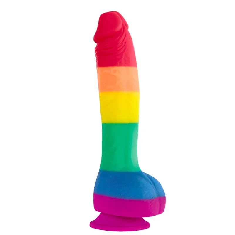 soft glass silver dildo-Colours Pride Edition 8 Inch Realistic Silicone Dildo With Balls