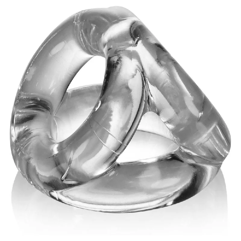 cock ring with flexible straps-Oxballs Tri Sport Cocksling Clear