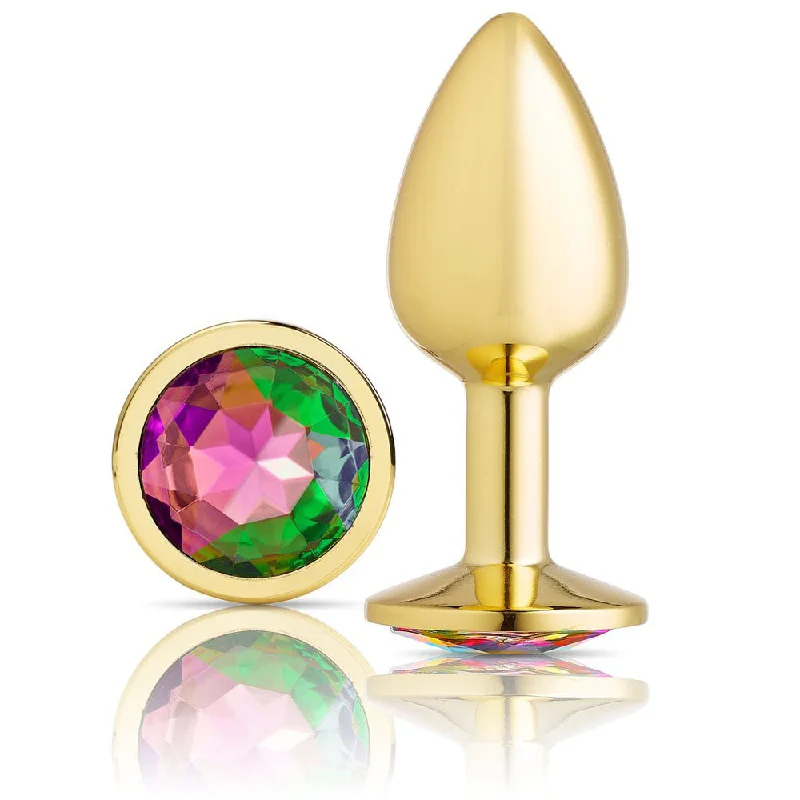 Anal toys for wild whims-Cloud 9 Novelties Anal Gems Jeweled Gold Chromed Anal Plug - Medium