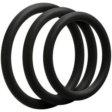 cock ring with gentle play-Optimale 3 C-Ring Set - Thin - Black