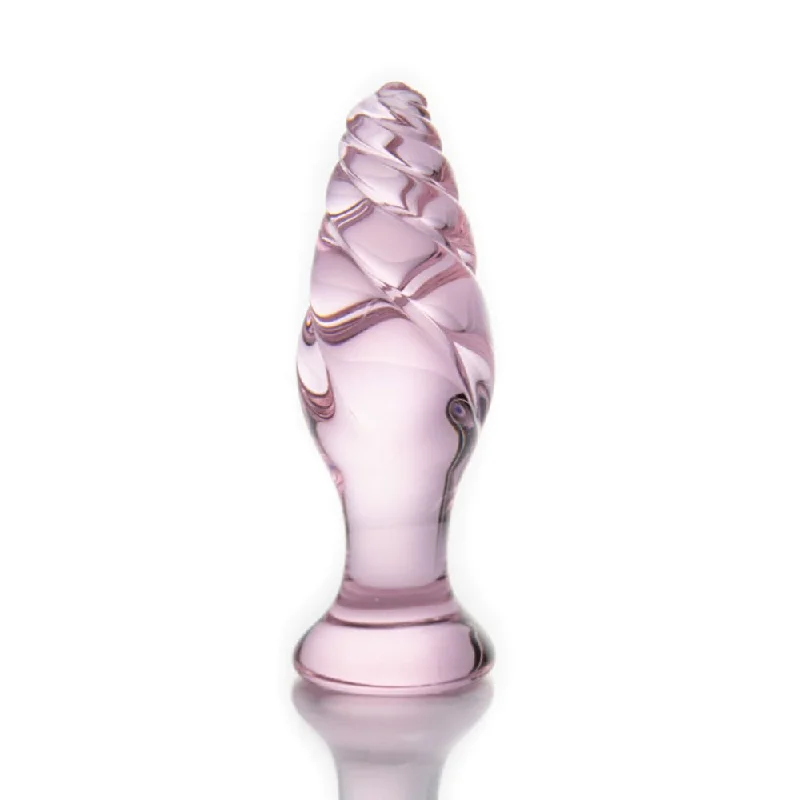 Anal toys for pro vibes-Twisted Pink Glass Anal Dildo