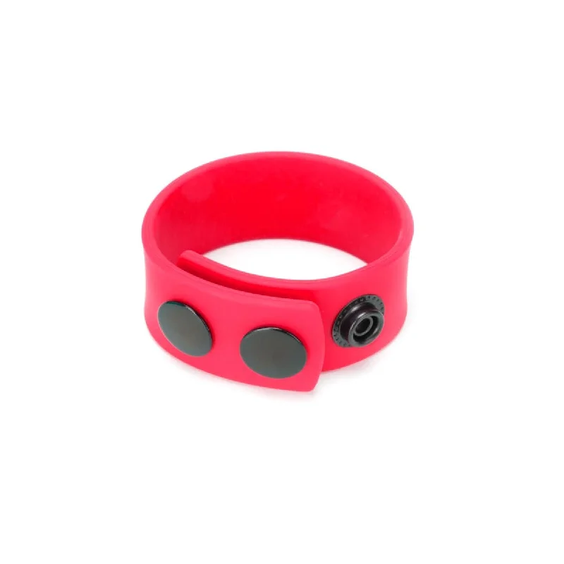 cock ring with cool fun-Prowler Red Red Silicone Cock Strap