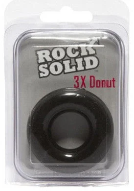 cock ring for core play-Rock Solid 3x Donut Ring -  Black