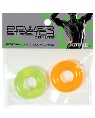 cock ring with eco finish-Power Stretch Donuts -  2 Pack - Orange and Green