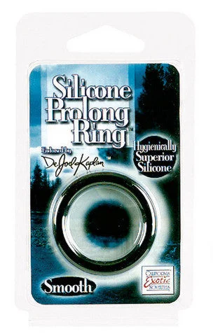 cock ring with wavy texture-Dr. Joel Kaplan Silicone Prolong Ring - Smooth Black