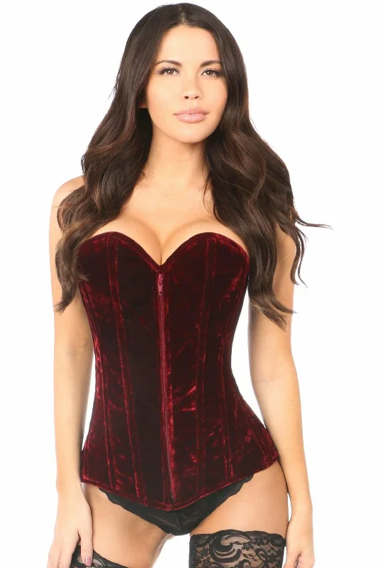 corset for colonial costume-Lavish Crushed Velvet Overbust Corset