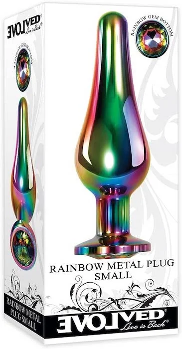 Anal toys for lone play-Evolved ''Rainbow'' Metal Gem Plug -Sm