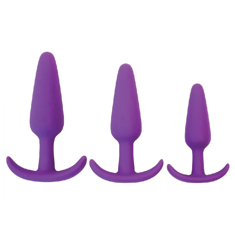 Anal toys for cozy calm-Rump Rockers 3 Piece Silicone Anal Plug Set