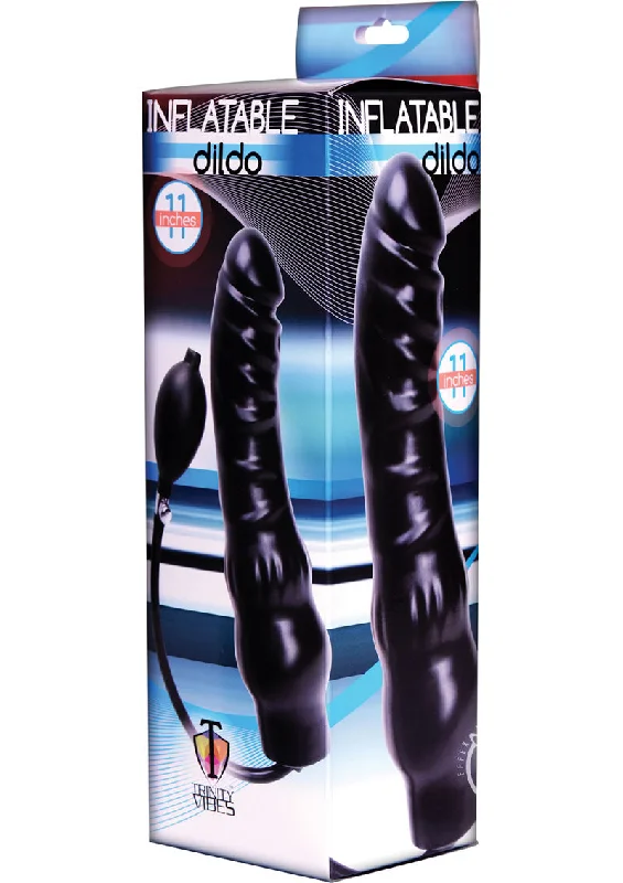 realistic silicone gold dildo-Inflatable Dildo 11 - Black