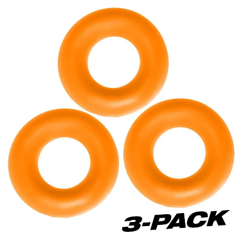 cock ring with dual texture-Oxballs Fat Willy 3 Pack Jumbo Cock Rings Orange