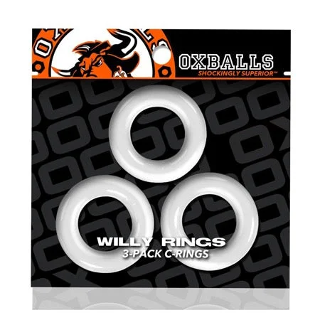 cock ring for pelvic vibes-Oxballs Willy Rings 3-Pack Cockrings O/S White